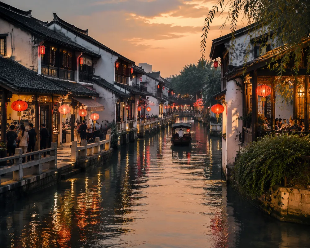 蘇州自由行必去周邊景點平江路歷史街區水巷與木船