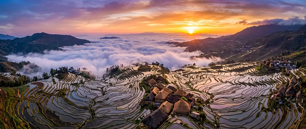 雲南少數民族哈尼族元陽梯田奇景與傳統蘑菇房村落 雲南少數民族哈尼族元陽梯田奇景與傳統蘑菇房村落