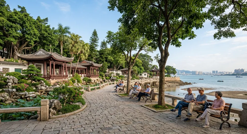 廈門鼓浪嶼菽莊花園平緩無障礙步道與海景庭園 廈門鼓浪嶼菽莊花園平緩無障礙步道與海景庭園